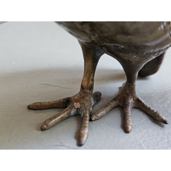 Vintage MCM Brass Quail Or Grouse Figurines-set of 2. In Amazing Condition!!!! - Picture 3 of 14